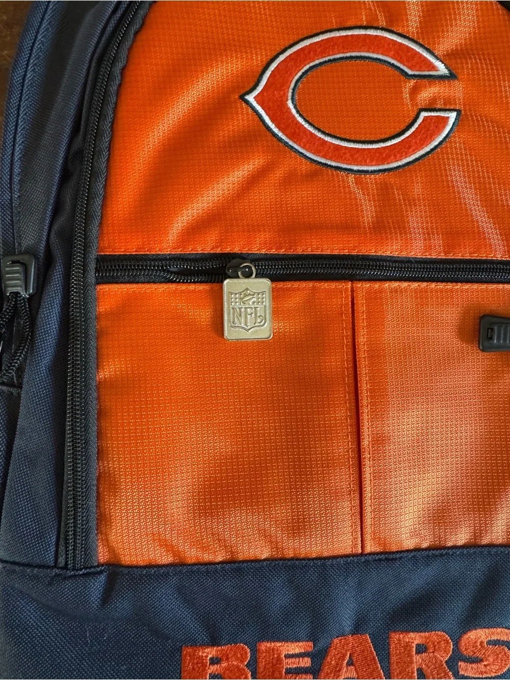 NFL Chicago Bears Orange and Navy Team Backpack
